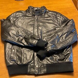 Vintage Classic Directions Leather 44 Tall Bomber Leather Jacket